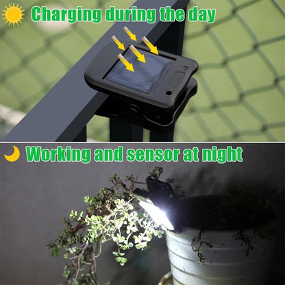 Solar Clip LED Light Outdoor Bulbs With Clips, Motion Sensor Garden Lights For Walls, Powered Waterproof Outdoor Decor