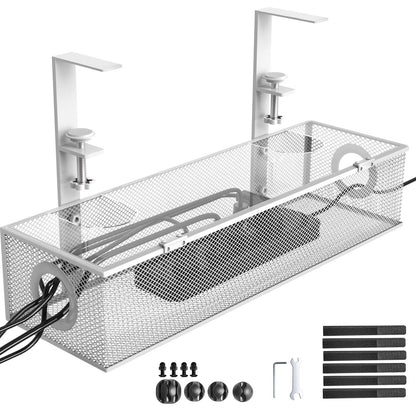 Under Desk Cable Management Tray  Clamp Mount Wire Organizer Box For Home  Office Desks 6