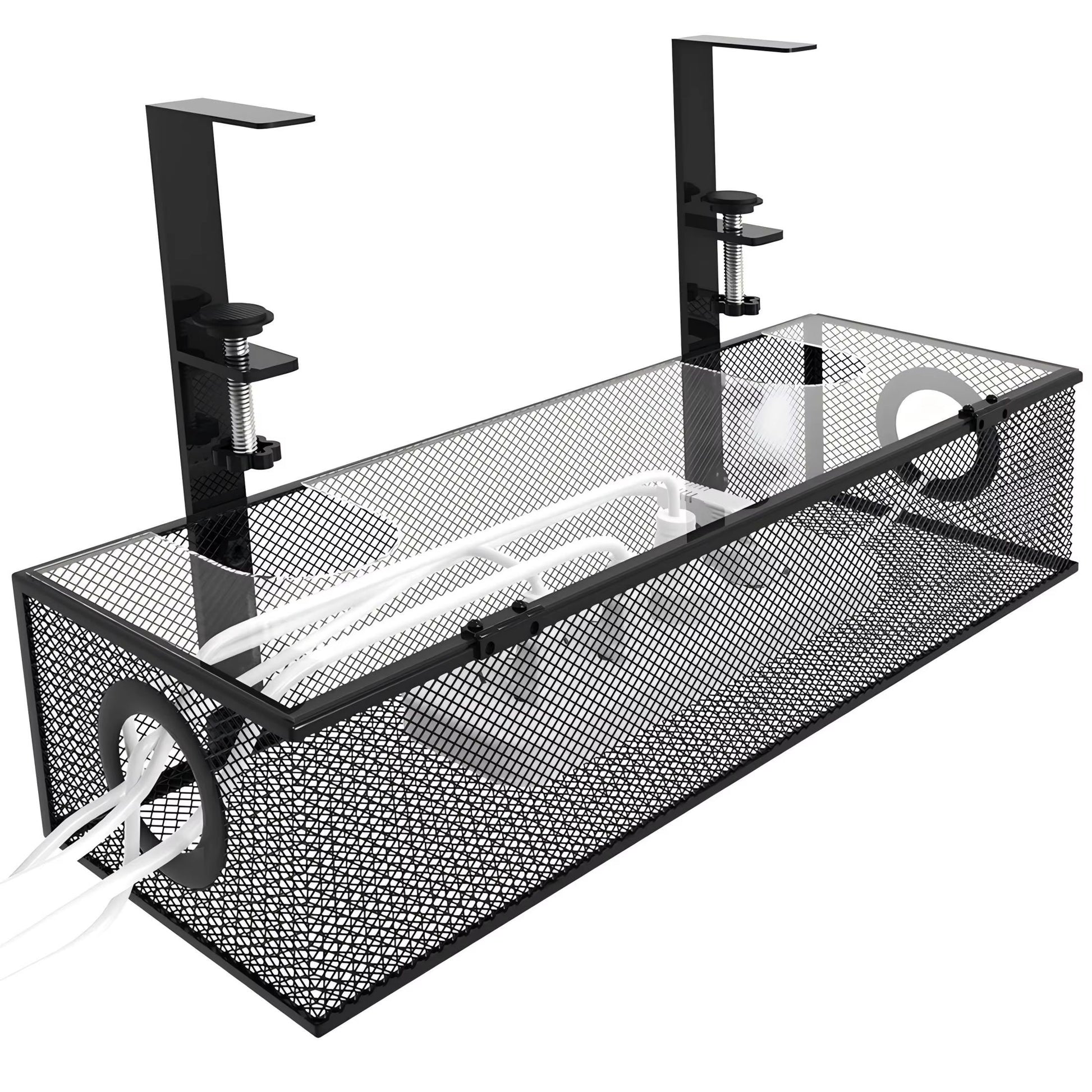 Under Desk Cable Management Tray  Clamp Mount Wire Organizer Box For Home  Office Desks 7