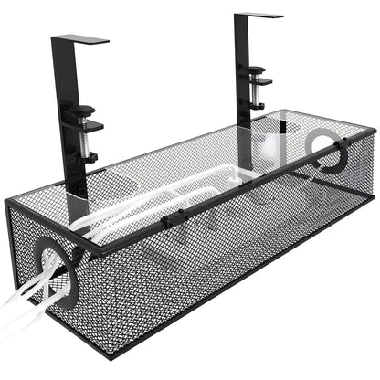 Under Desk Cable Management Tray  Clamp Mount Wire Organizer Box For Home  Office Desks 7