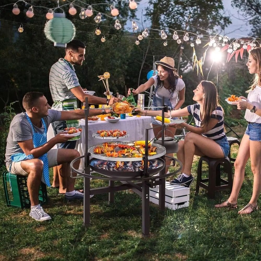Heavy Duty Cast Iron Charcoal Grill  Portable Tabletop BBQ Stove For Camping  Picnic Cooking 2