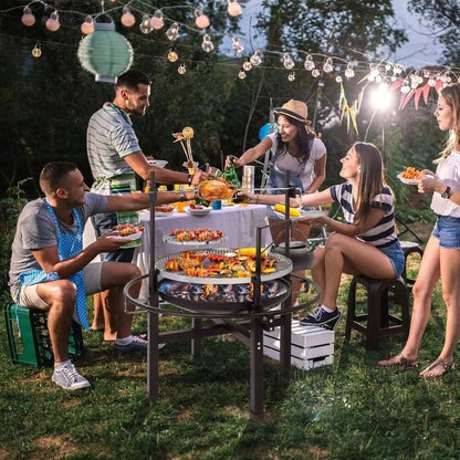 Heavy Duty Cast Iron Charcoal Grill  Portable Tabletop BBQ Stove For Camping  Picnic Cooking 2