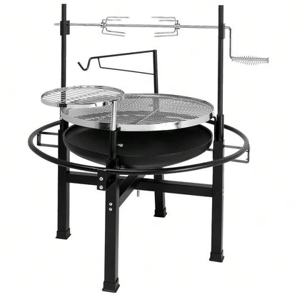 Heavy Duty Cast Iron Charcoal Grill  Portable Tabletop BBQ Stove For Camping  Picnic Cooking 4