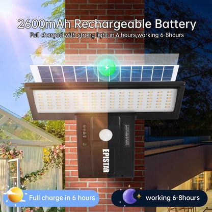 LED Solar Motion Sensor Outdoor Lights Waterproof Security Flood Light 3 Colors 4 Modes For Yard Pa 1
