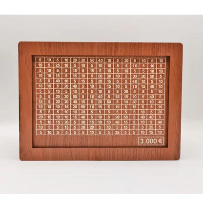 Wooden Money Saving Box  Reusable Piggy Bank With Numbered Savings Goals 100010000 Euro Design 9