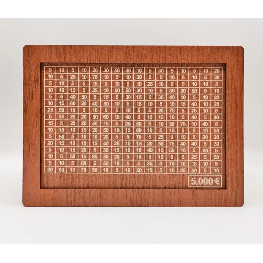 Wooden Money Saving Box  Reusable Piggy Bank With Numbered Savings Goals 100010000 Euro Design 10