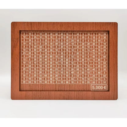 Wooden Money Saving Box  Reusable Piggy Bank With Numbered Savings Goals 100010000 Euro Design 10