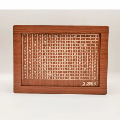 Wooden Money Saving Box  Reusable Piggy Bank With Numbered Savings Goals 100010000 Euro Design 8