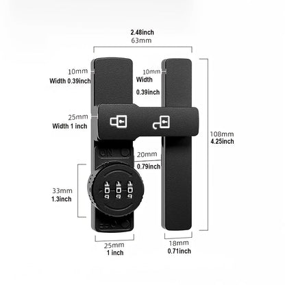 Combination Barn Door Lock  180 Sliding Deadbolt With 3Digit Password Security And Luminous Sign 2