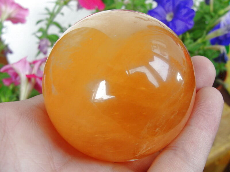 Natural Citrine Quartz Crystal Sphere Ball, Healing Stone for Meditation, Feng Shui, Photography