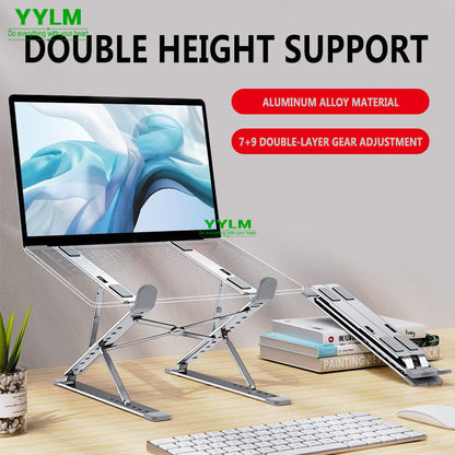 YYLM N8 Aluminum Laptop Stand For MacBook Adjustable Portable Foldable Cooling Notebook Holder 2