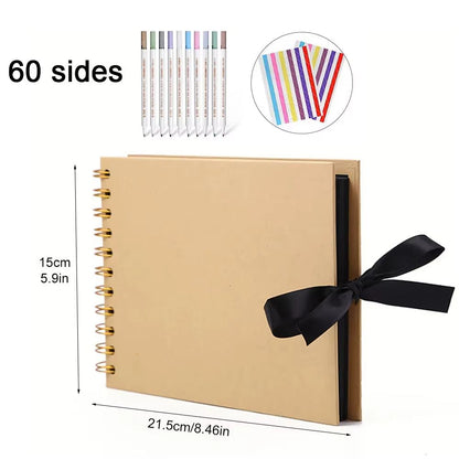 DIY Kraft Scrapbook Album  ZK20 80Page Memory Book For Wedding Anniversary  Creative Photo Gifts 9