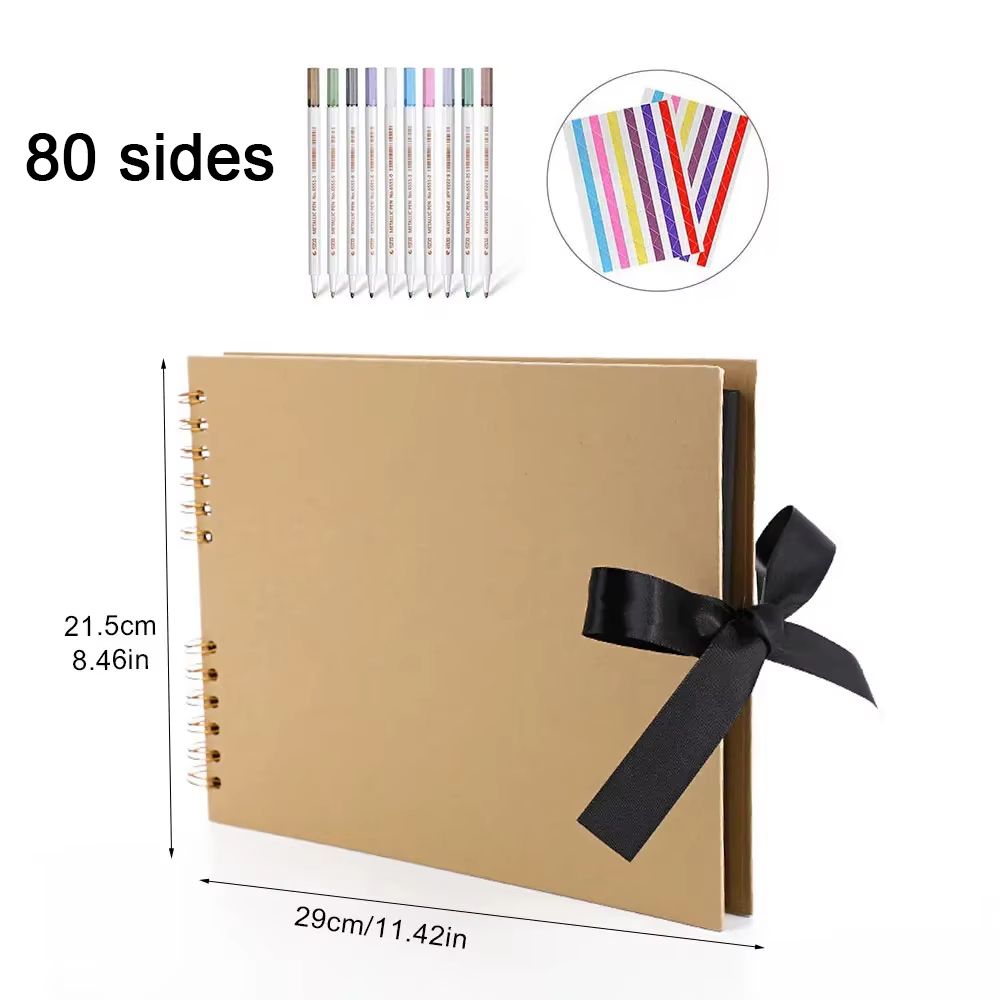 DIY Kraft Scrapbook Album  ZK20 80Page Memory Book For Wedding Anniversary  Creative Photo Gifts 15