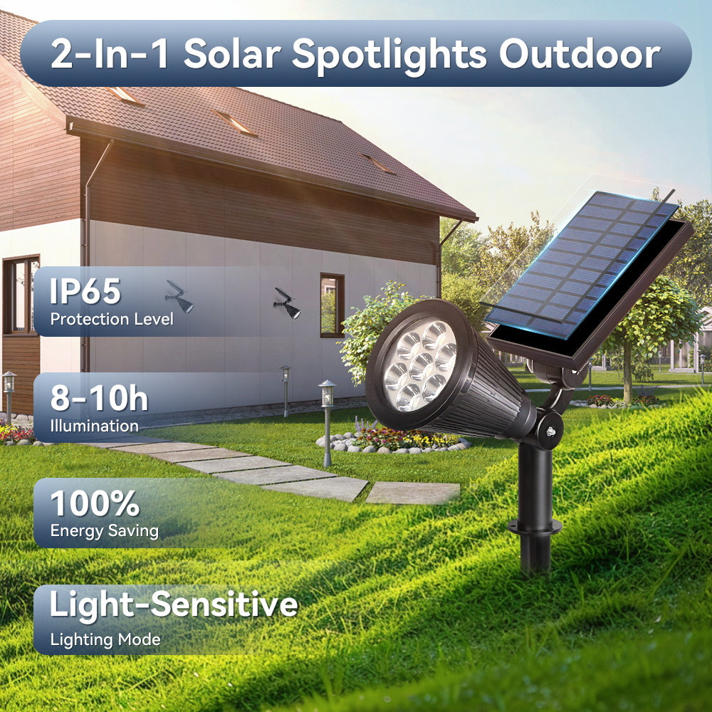 Waterproof Outdoor Solar Lights for Garden Patio, Walkway Lawn LED Lamp, Energy Saving Spotlight Yard Lantern Decoration