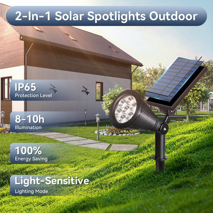 Waterproof Outdoor Solar Lights for Garden Patio, Walkway Lawn LED Lamp, Energy Saving Spotlight Yard Lantern Decoration