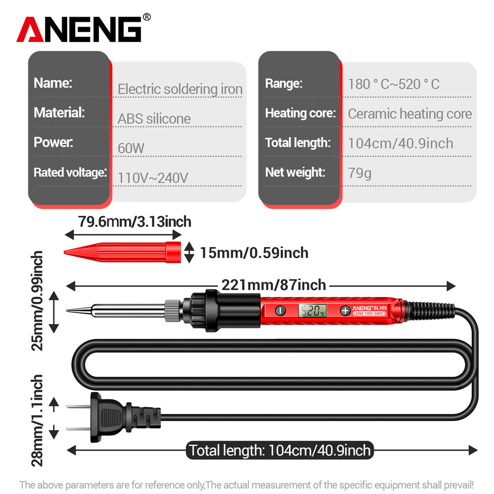SL105 Digital Display Electric Soldering Iron Adjustable Temperature With SL104 Knob Portable Solde 4