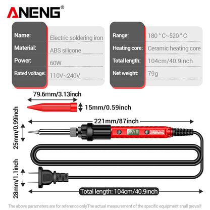 SL105 Digital Display Electric Soldering Iron Adjustable Temperature With SL104 Knob Portable Solde 4