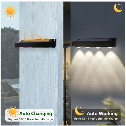 Waterproof Outdoor LED Solar Wall Light Solar Fence Sign Lights, Patio Porch Deck Balcony Yard Garden Home Atmosphere