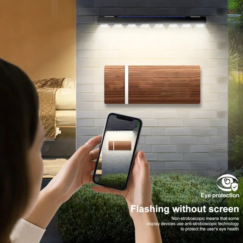 Waterproof Outdoor LED Solar Wall Light Solar Fence Sign Lights, Patio Porch Deck Balcony Yard Garden Home Atmosphere