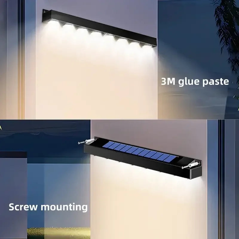 Waterproof Outdoor LED Solar Wall Light Solar Fence Sign Lights, Patio Porch Deck Balcony Yard Garden Home Atmosphere