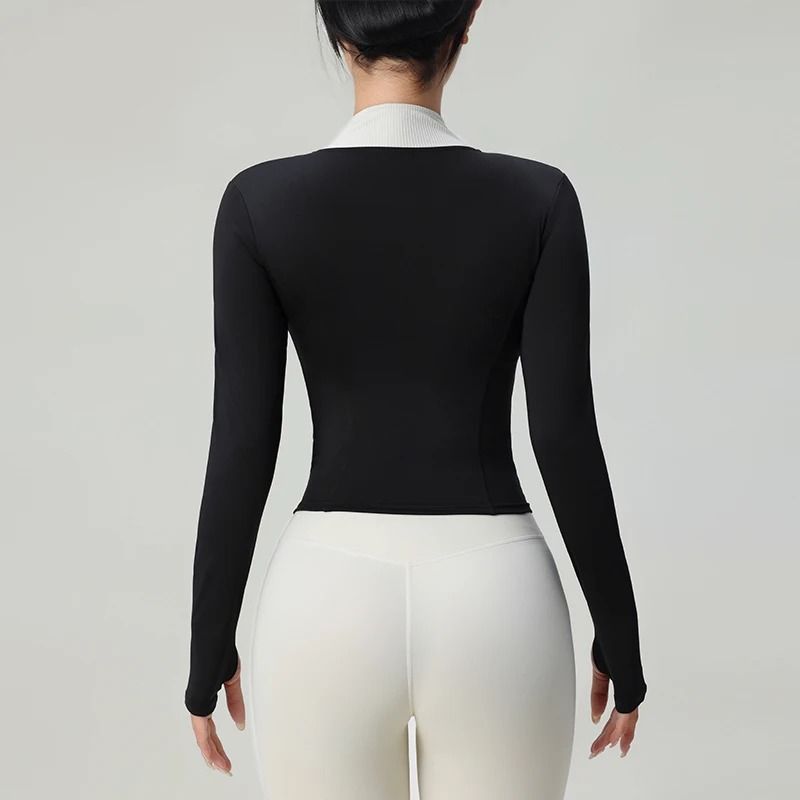 Women Slim Fit Zip Up Sports Jacket With Long Sleeves 3