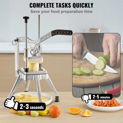 SucceBuy Commercial Food Dicer  Heavy Duty Stainless Steel Vegetable  Fruit Cutter With French Fry