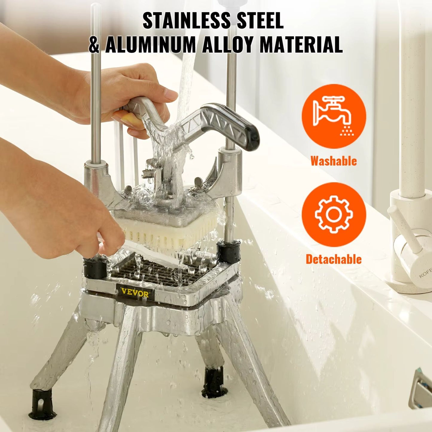 SucceBuy Commercial Food Dicer  Heavy Duty Stainless Steel Vegetable  Fruit Cutter With French Fry