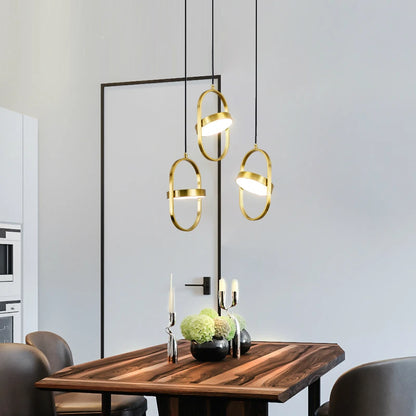 Modern LED Pendant Lights Fixture, Gold Hanging Lamps for Bedroom, Kitchen, Dining Room, Suspension Luminaire Home Decor