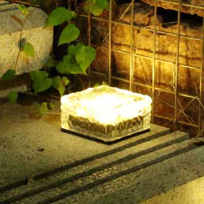 Solar Brick Ice Cube Light Outdoor Waterproof LED Sunlight Garden Yard Pathway Step Party Christmas Landscape Lamp
