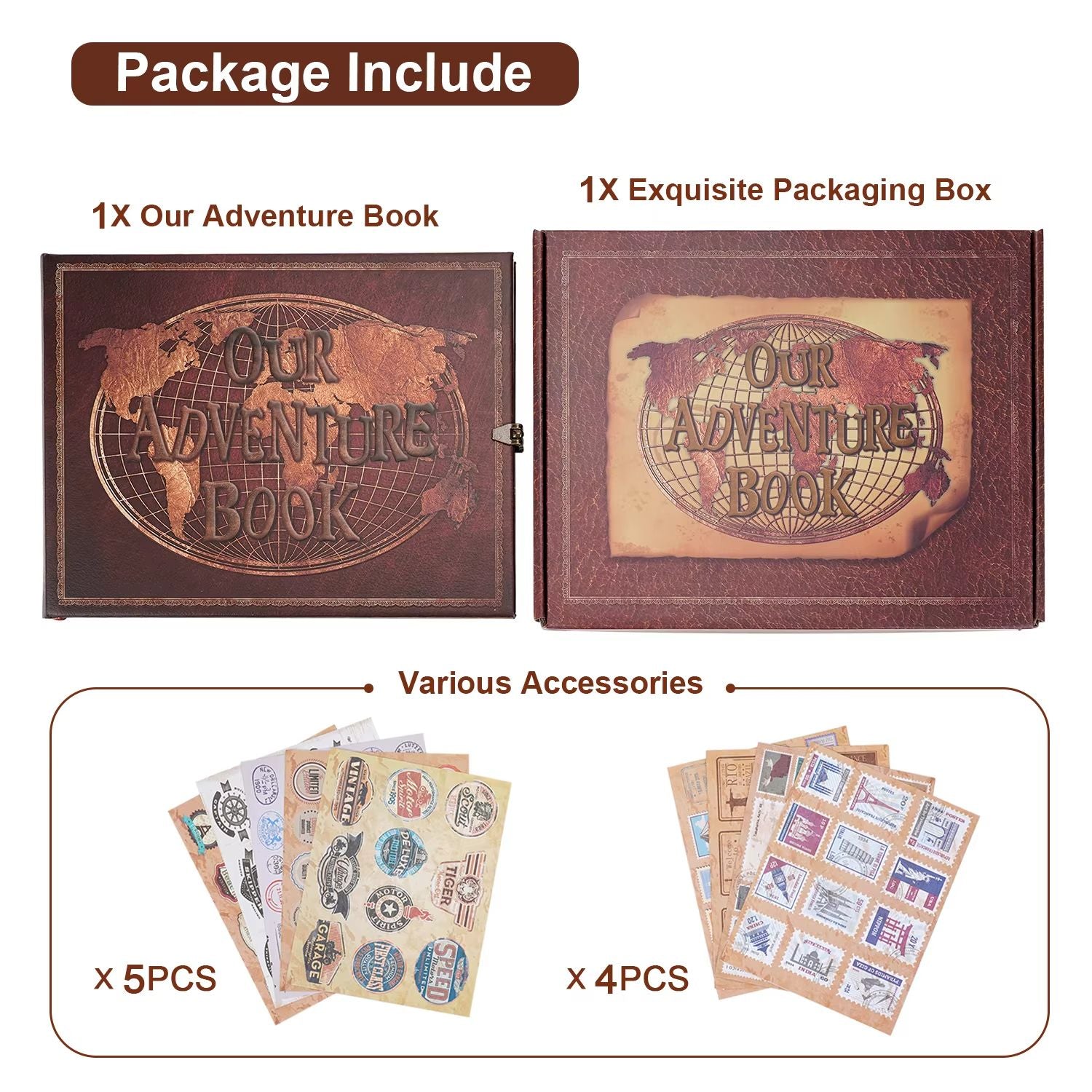 Retro Leather Adventure Photo Album  180Page DIY Scrapbook  Wedding Guest Book For Travel Anniversa 2