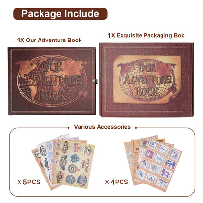 Retro Leather Adventure Photo Album  180Page DIY Scrapbook  Wedding Guest Book For Travel Anniversa 2