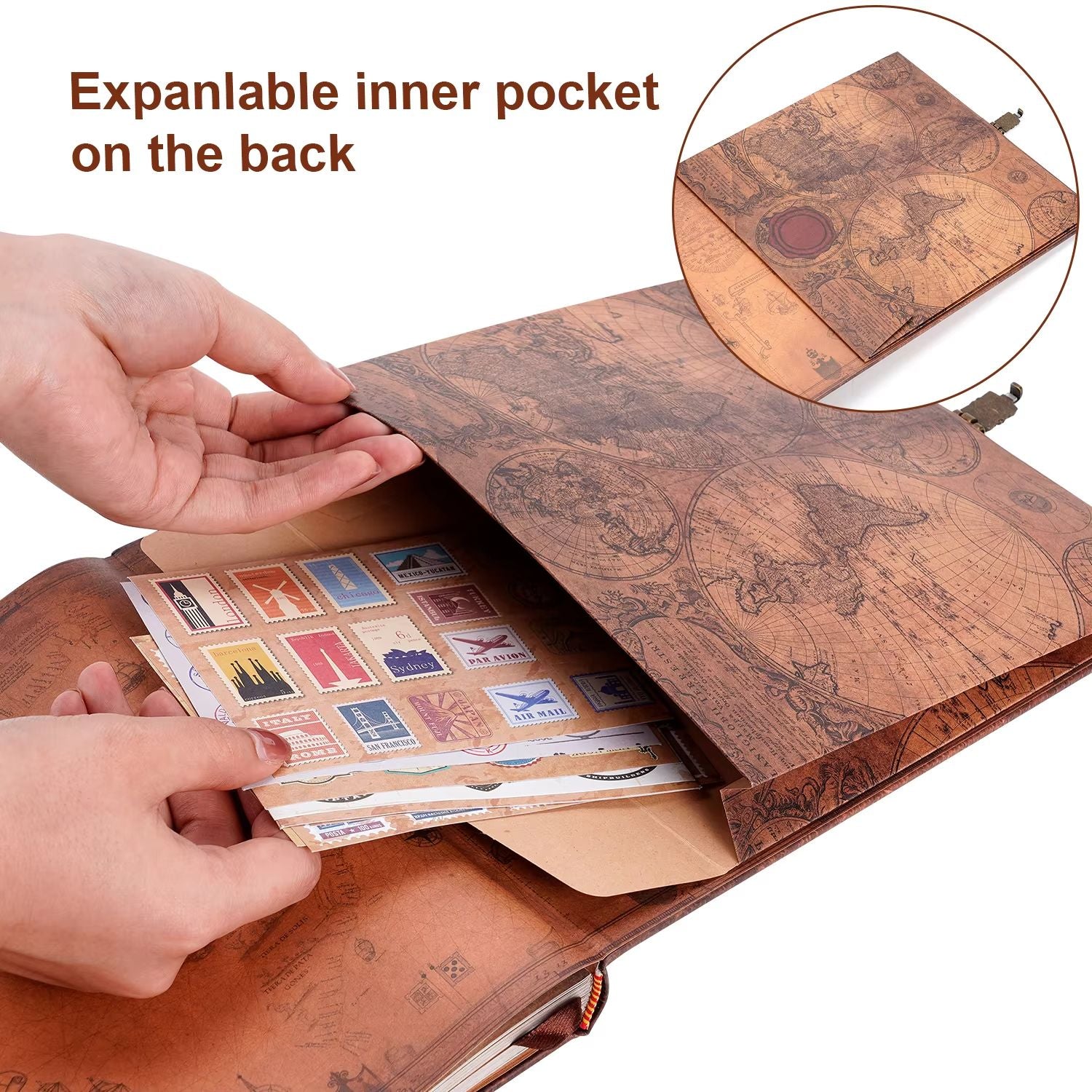 Retro Leather Adventure Photo Album  180Page DIY Scrapbook  Wedding Guest Book For Travel Anniversa 3