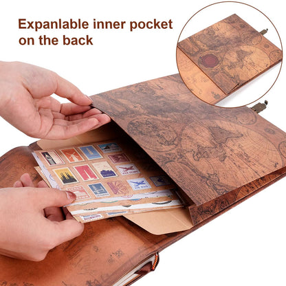 Retro Leather Adventure Photo Album  180Page DIY Scrapbook  Wedding Guest Book For Travel Anniversa 3