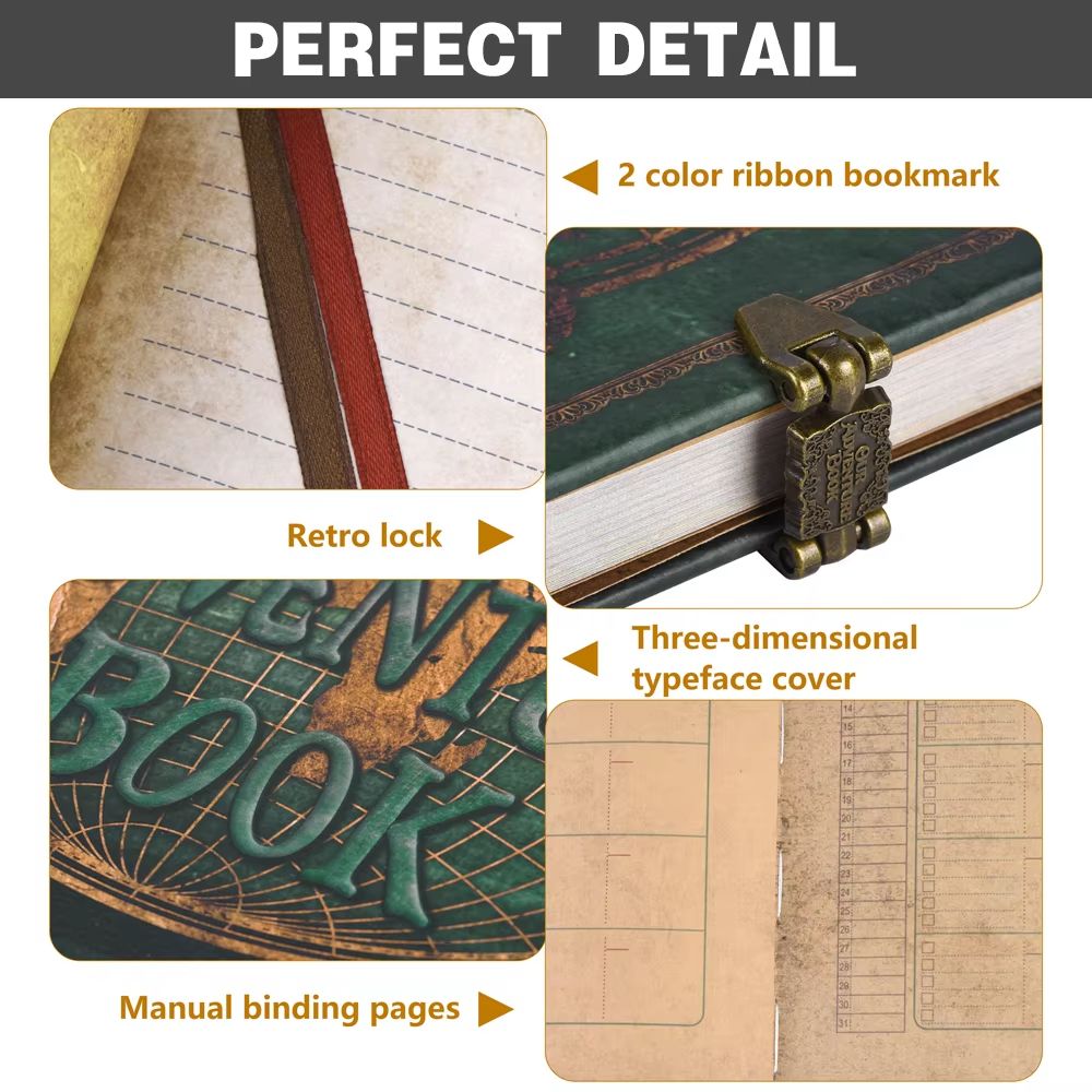 Retro Leather Adventure Photo Album  180Page DIY Scrapbook  Wedding Guest Book For Travel Anniversa 5