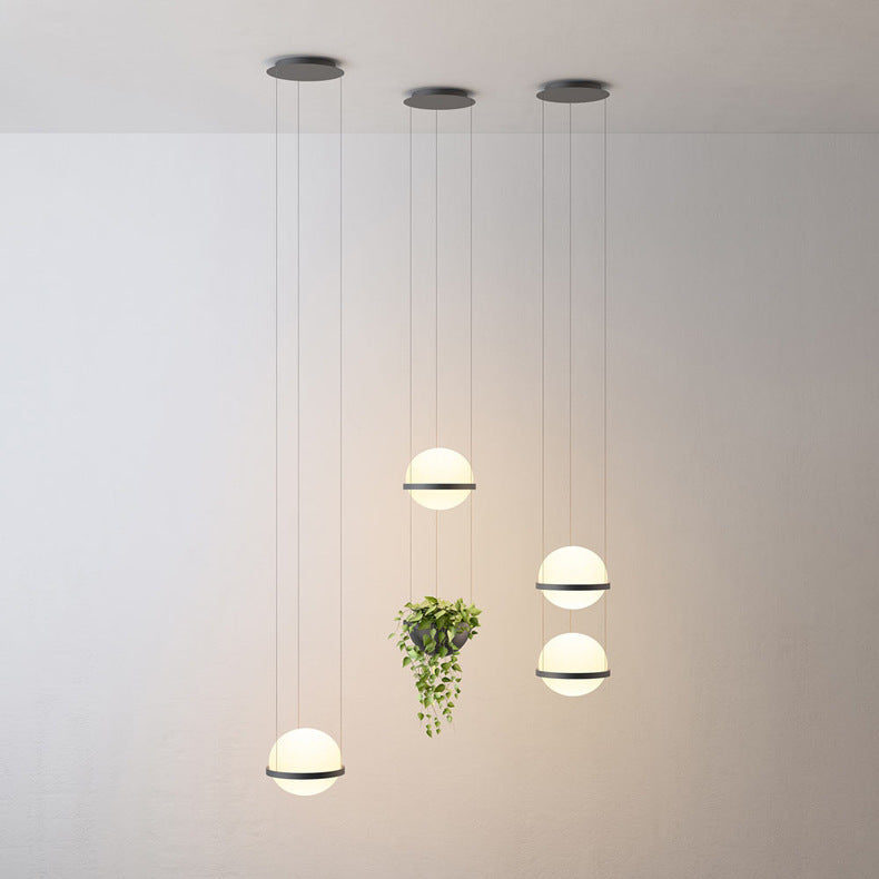 Modern LED Glass Ball Pendant Light, Creative Hanging Lamp for Plants, Garden, Home Decoration, Stylish Flower Pot