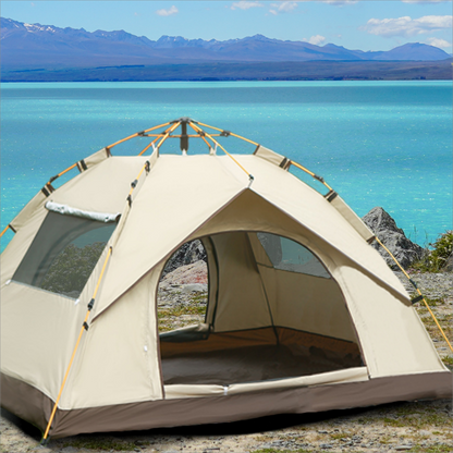 Reactive Outdoor Camping Tent, Two Doors & Two Windows Sunshade Shelter for Self-Driving Travel & Camping Trips