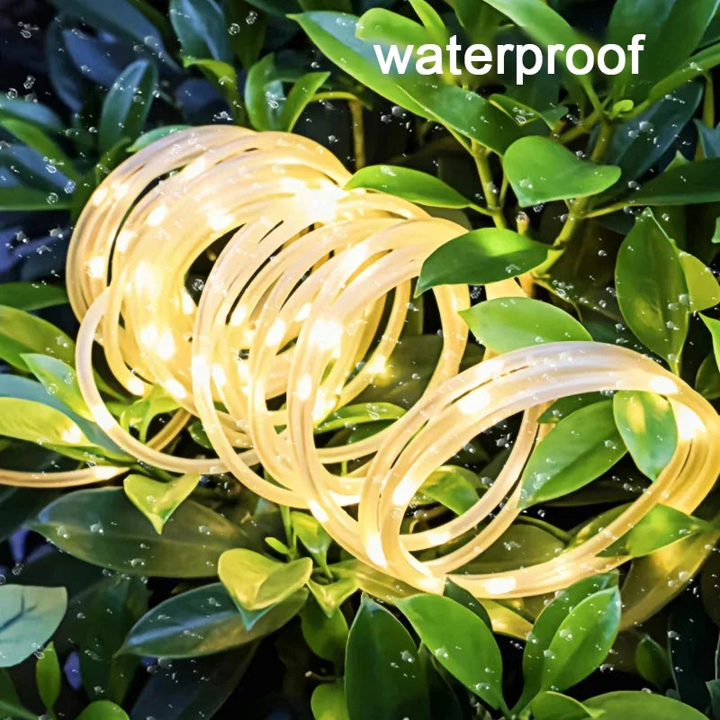 Waterproof Outdoor Solar Rope Led Light Garden Xmas Decoration Tube Fairy Strip String Lights 3