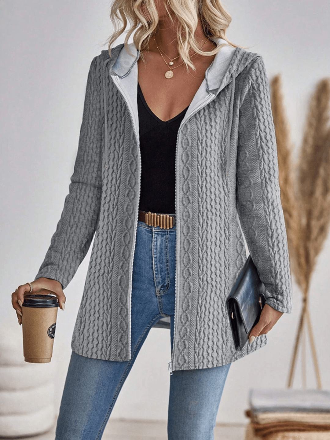 CozyChic Womens Zip Up Hooded Sweatshirt 2