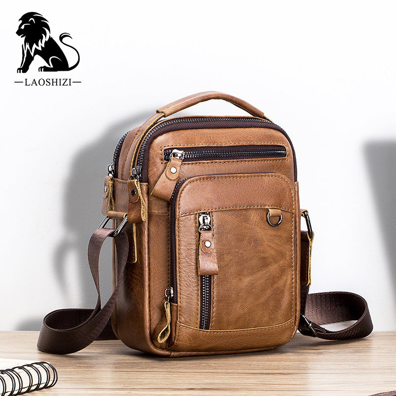 Men's Designer Shoulder Bag, Genuine Leather Messenger & Crossbody Bag, Small Stylish Bolso Male Handbag
