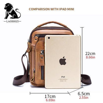 Mens Designer Shoulder Bag Genuine Leather Messenger  Crossbody Bag Small Stylish Bolso Male Handba 5