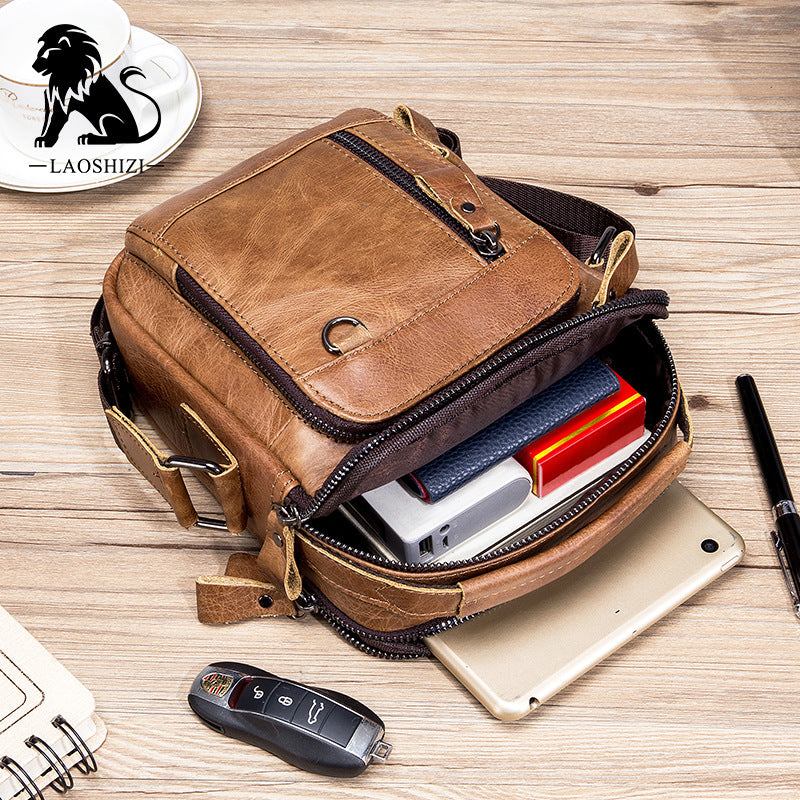 Mens Designer Shoulder Bag Genuine Leather Messenger  Crossbody Bag Small Stylish Bolso Male Handba 1