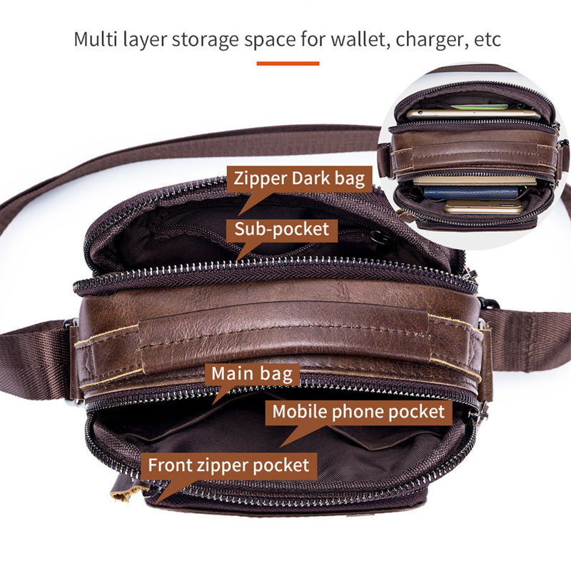 Mens Designer Shoulder Bag Genuine Leather Messenger  Crossbody Bag Small Stylish Bolso Male Handba 4