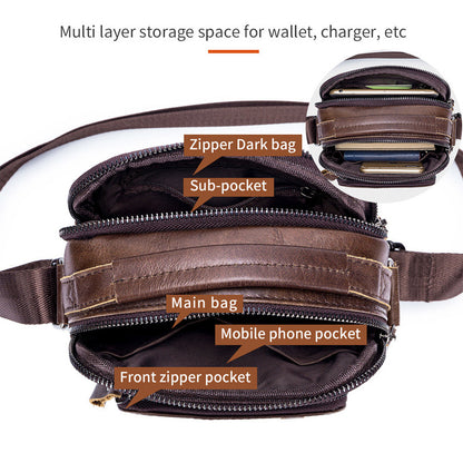 Mens Designer Shoulder Bag Genuine Leather Messenger  Crossbody Bag Small Stylish Bolso Male Handba 4