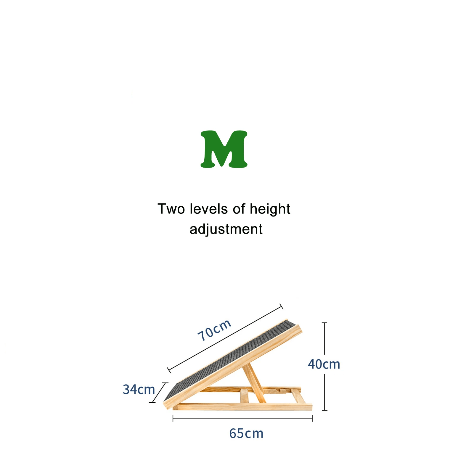 Adjustable Dog Ramp Wooden Folding Pet Stairs For Couch High Bed  Car NonSlip Carpet Surface 24 Lev 6