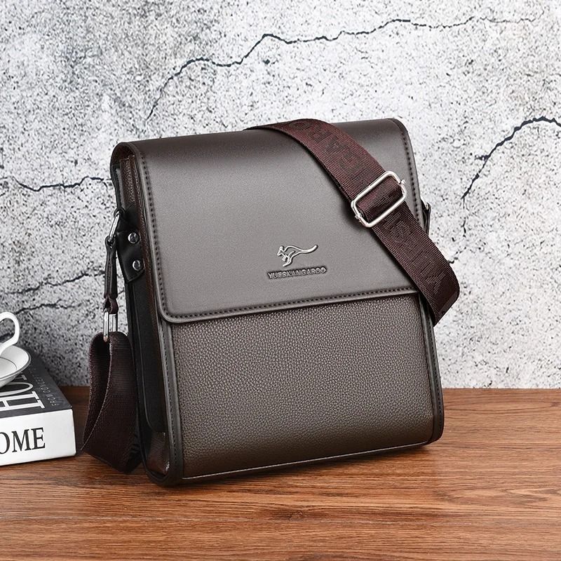 Men Leather Messenger Bag Business Casual Crossbody Shoulder Briefcase 3