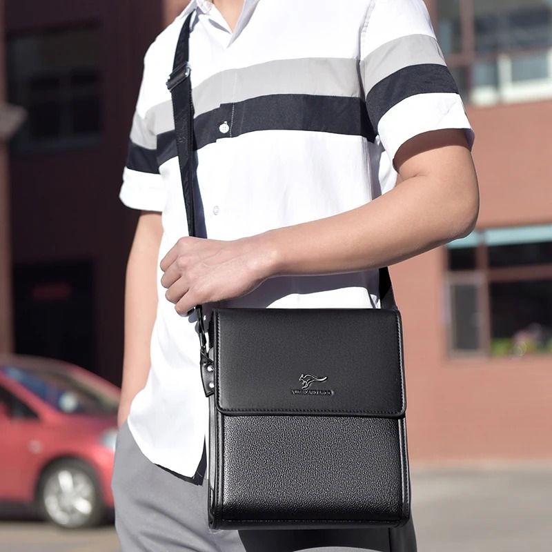 Men Leather Messenger Bag Business Casual Crossbody Shoulder Briefcase 5