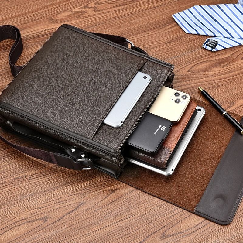 Men Leather Messenger Bag Business Casual Crossbody Shoulder Briefcase 6