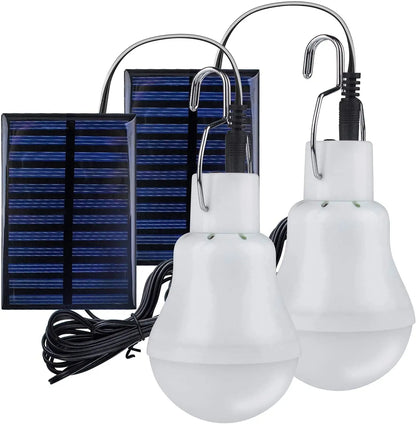 Waterproof LED Solar Bulb Light Outdoor USB Charged Hanging Emergency Lamp, Portable Sunlight Powered Indoor Lighting