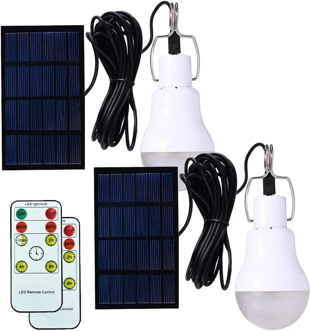 Waterproof LED Solar Bulb Light Outdoor USB Charged Hanging Emergency Lamp, Portable Sunlight Powered Indoor Lighting