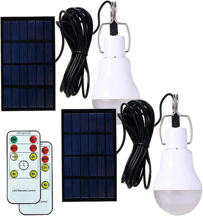 Waterproof LED Solar Bulb Light Outdoor USB Charged Hanging Emergency Lamp, Portable Sunlight Powered Indoor Lighting